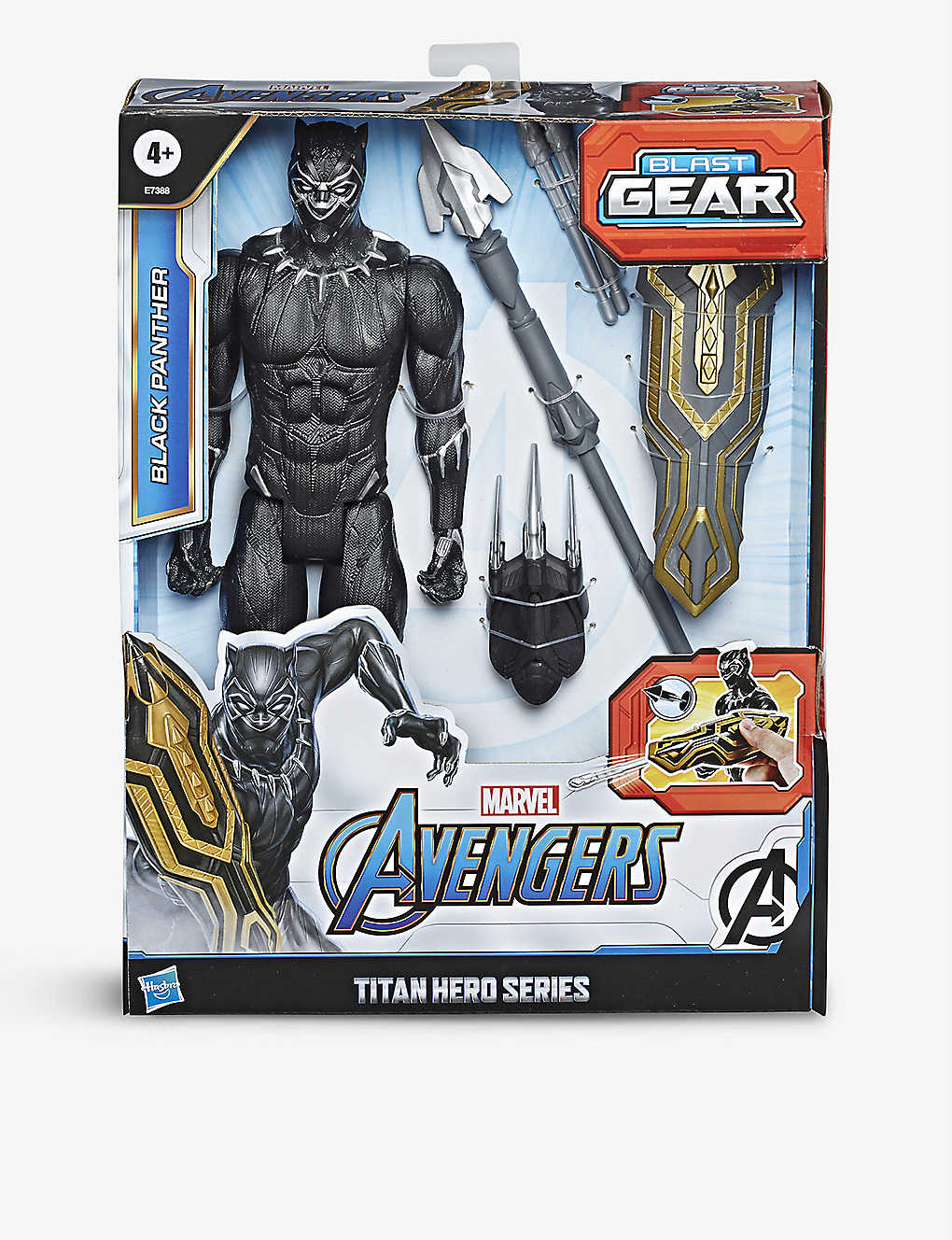 Marvel Avengers Titan Hero Series Blast Gear Deluxe Black Panther Action Figure Toy Black - 12 Inches