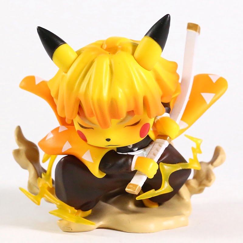 Pikachu Cosplay Agatsuma Zenitsu Demon Slayer PVC 5 inch
