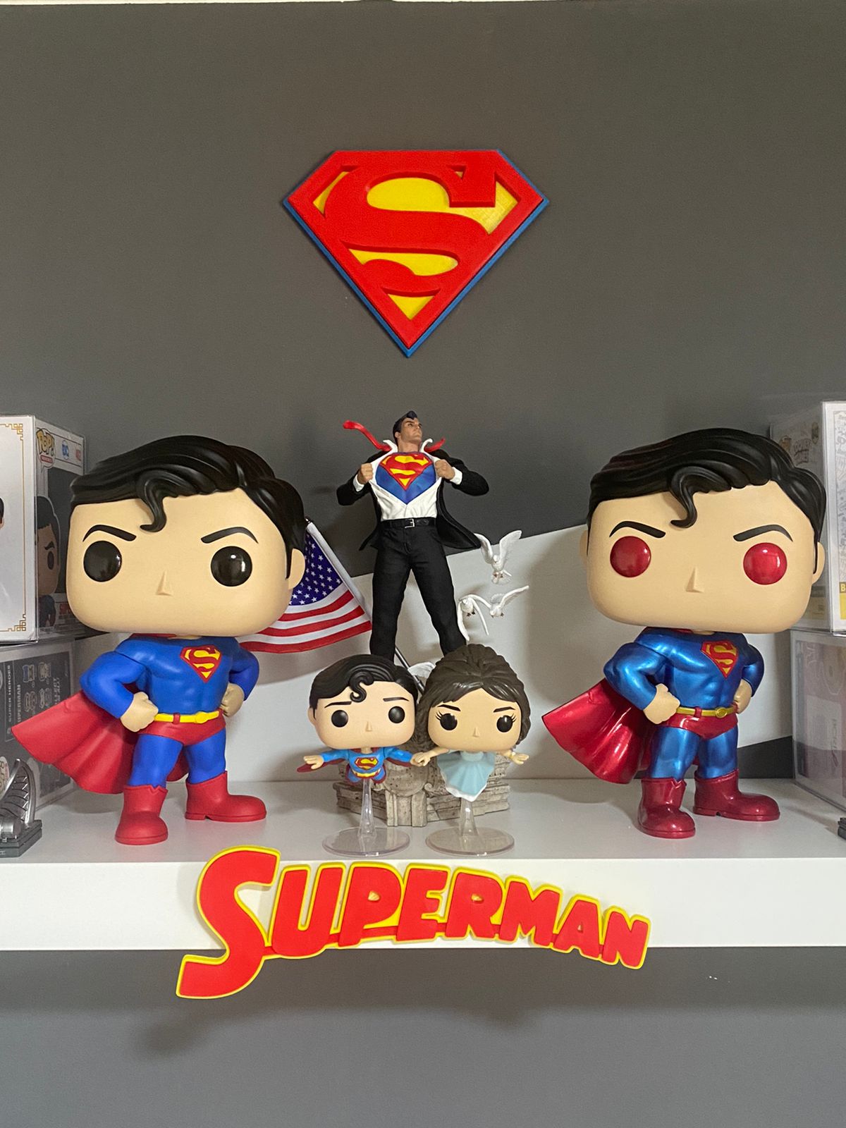 3D Logo Word superman man 2 colors layers red and yellow width 25 cm