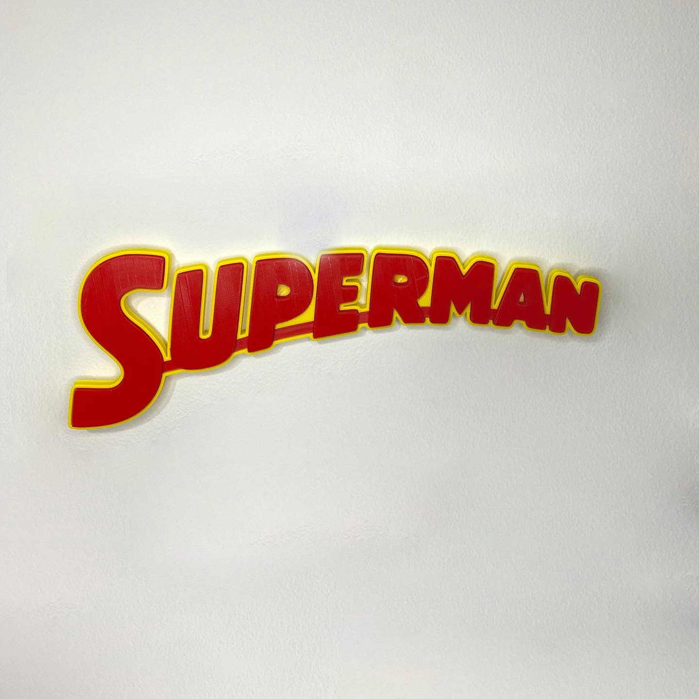 3D Superman Sign3 colors blue, yellow and red thickness 1.5 X width 22 x height 16 cm