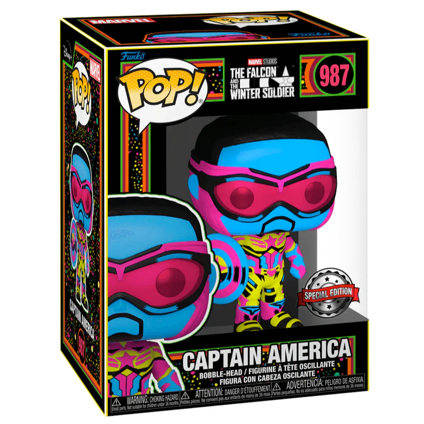 Pop! Marvel: F&WS - Captain America (Blacklight)(Exc)