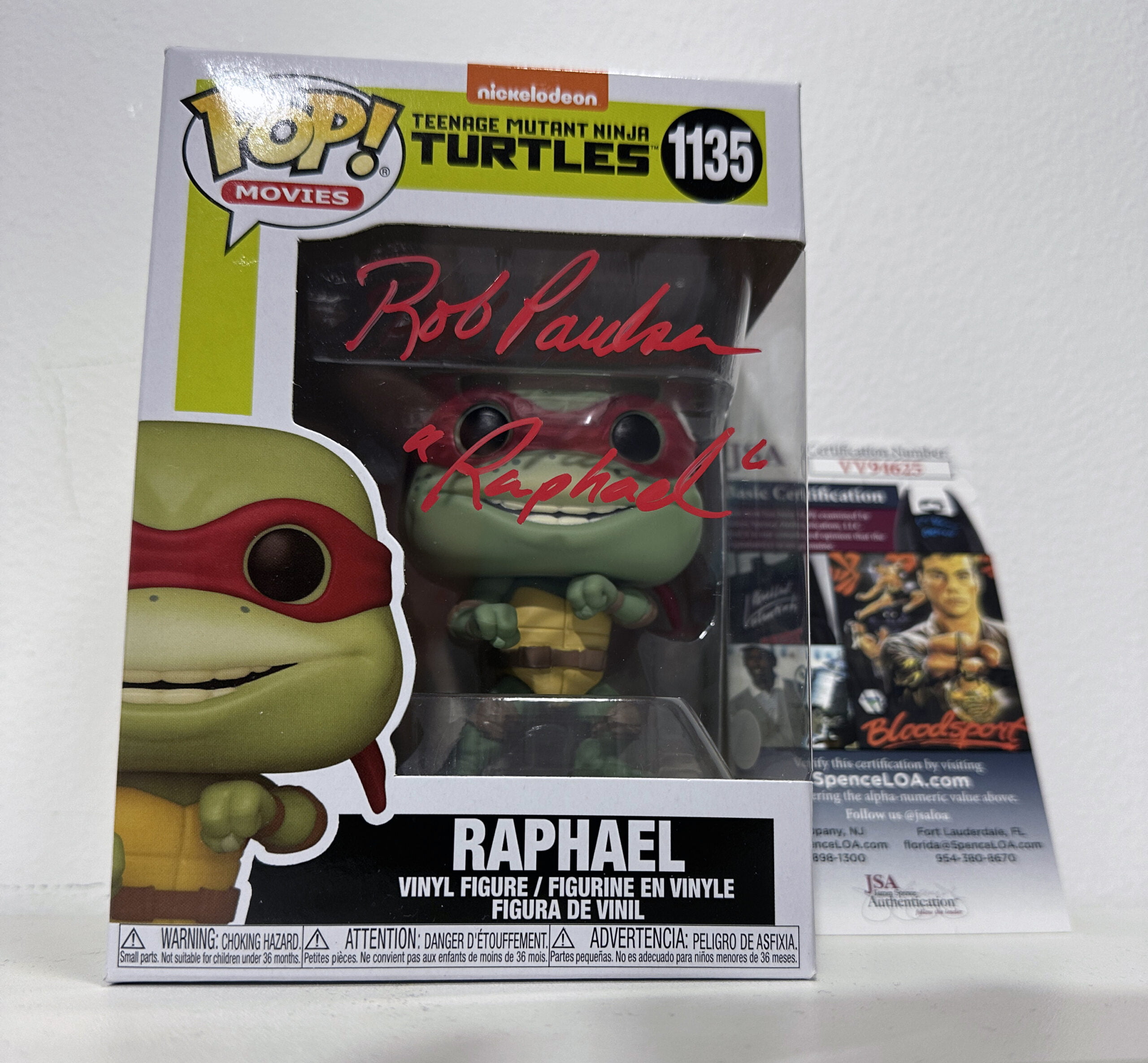 Rob paulsen signed raphael teenage mutant ninja turtles funko pop! Autograph is jsa authenticated
