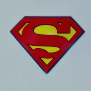 3D Logo Word superman man 2 colors layers red and yellow width 25 cm