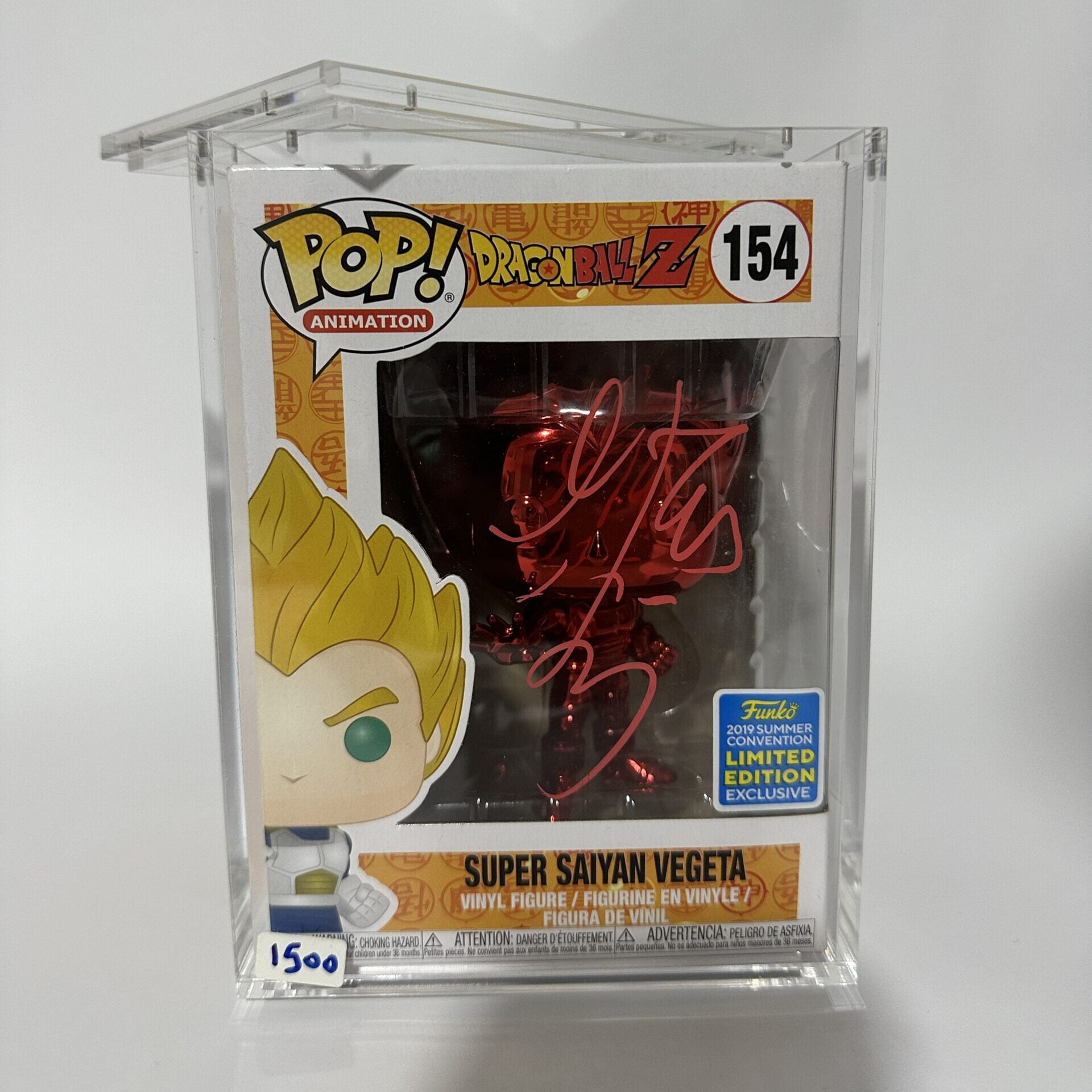 Ryo Horikawa Japanese voice actor VEGETA 2019 SUMMER CONVENTION EXCLUSIVE FUNKO RED CHROME + spedycomics certficate