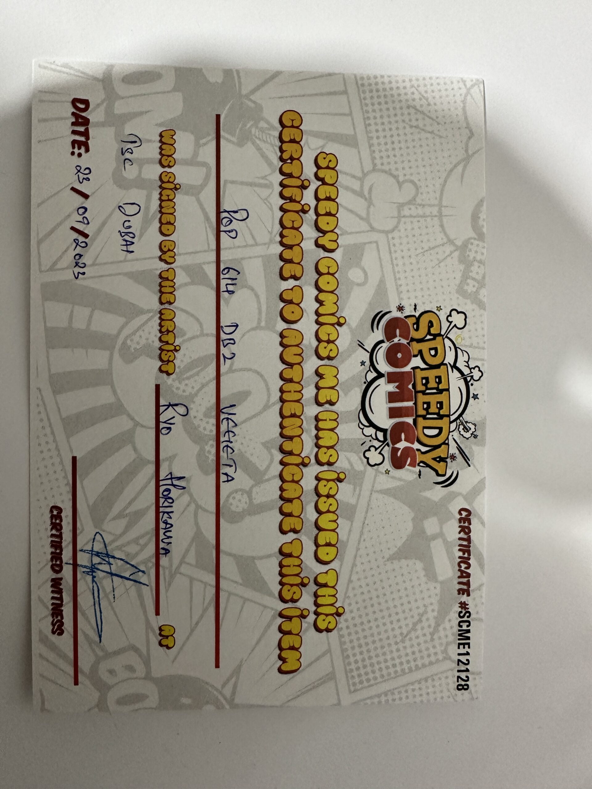 Ryo Horikawa Japanese voice actor signed Funko Pop! - DragonBall Z - Vegeta Metallic 614 + spedycomics certficate