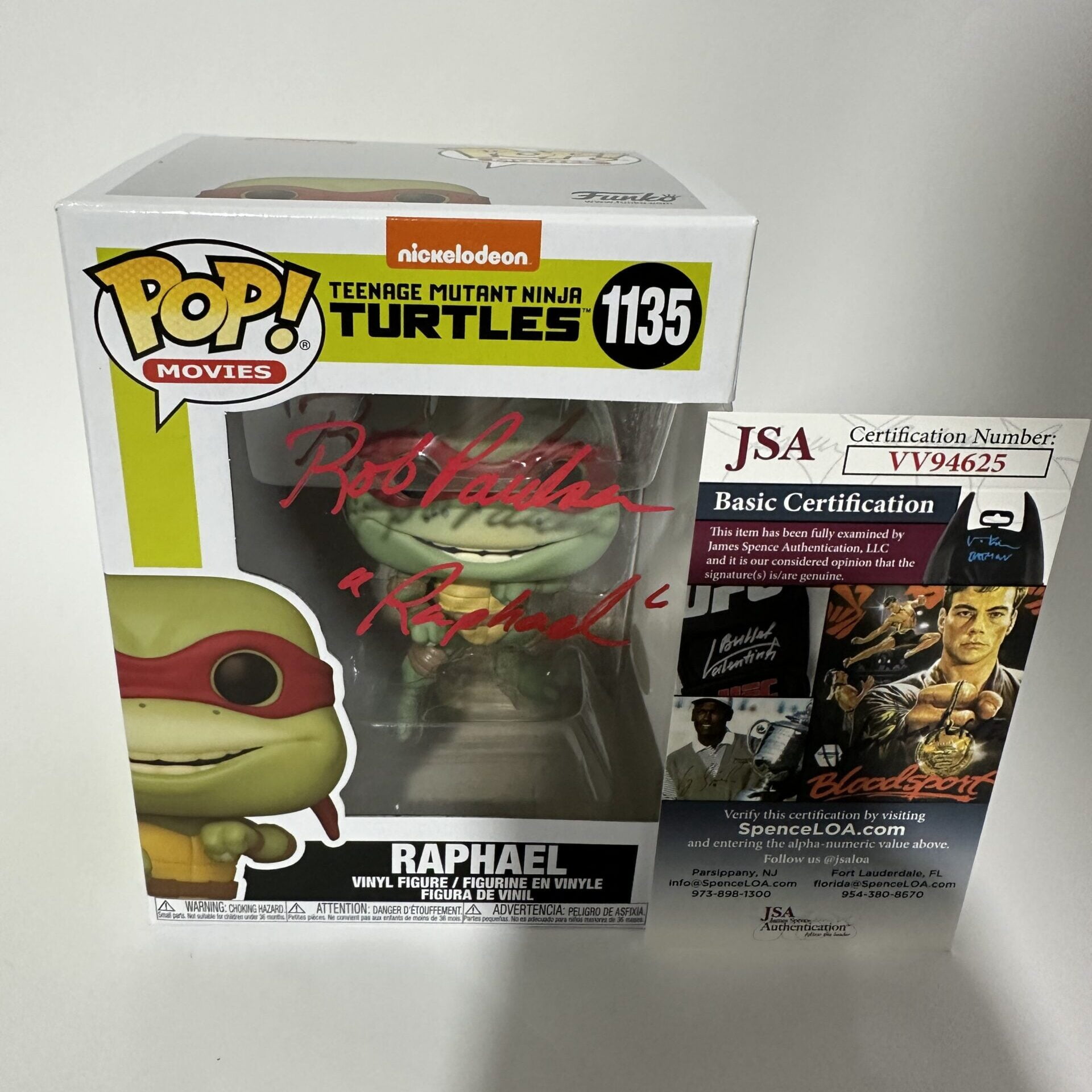 Rob paulsen signed raphael teenage mutant ninja turtles funko pop! Autograph is jsa authenticated
