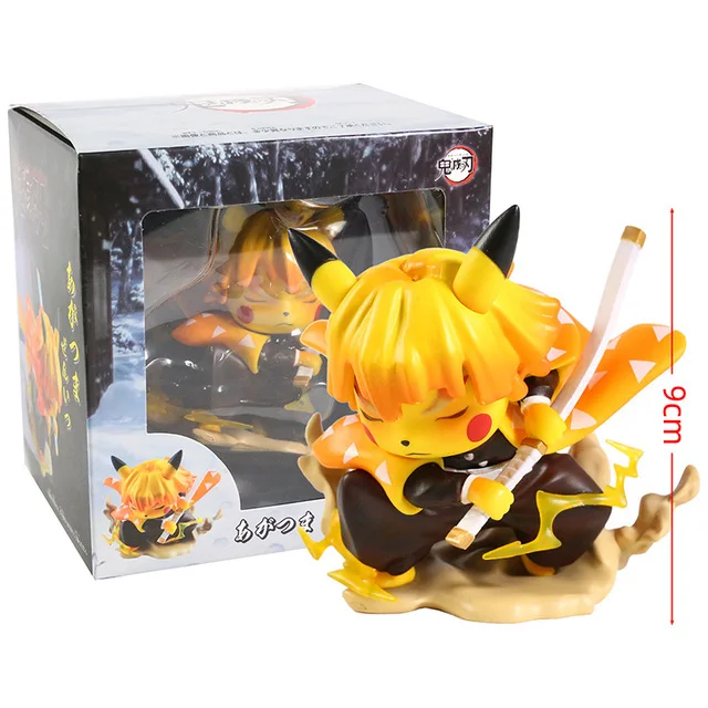 Pikachu Cosplay Agatsuma Zenitsu Demon Slayer PVC 5 inch