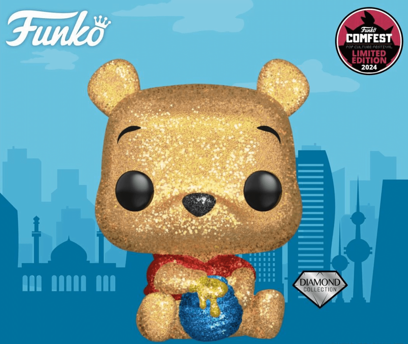Winnie the Pooh - Winnie the Pooh in Honey Pot Diamond Glitter Pop! (Comfest Exc)