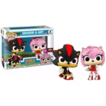 Flocked Funko Pop Shadow & Amy Sonic 2 Pack 2024 Target Con Exclusive