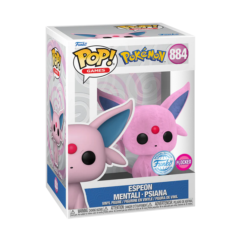 Funko Pop! Games Pokémon Espeon Flocked #884 Special Edition
