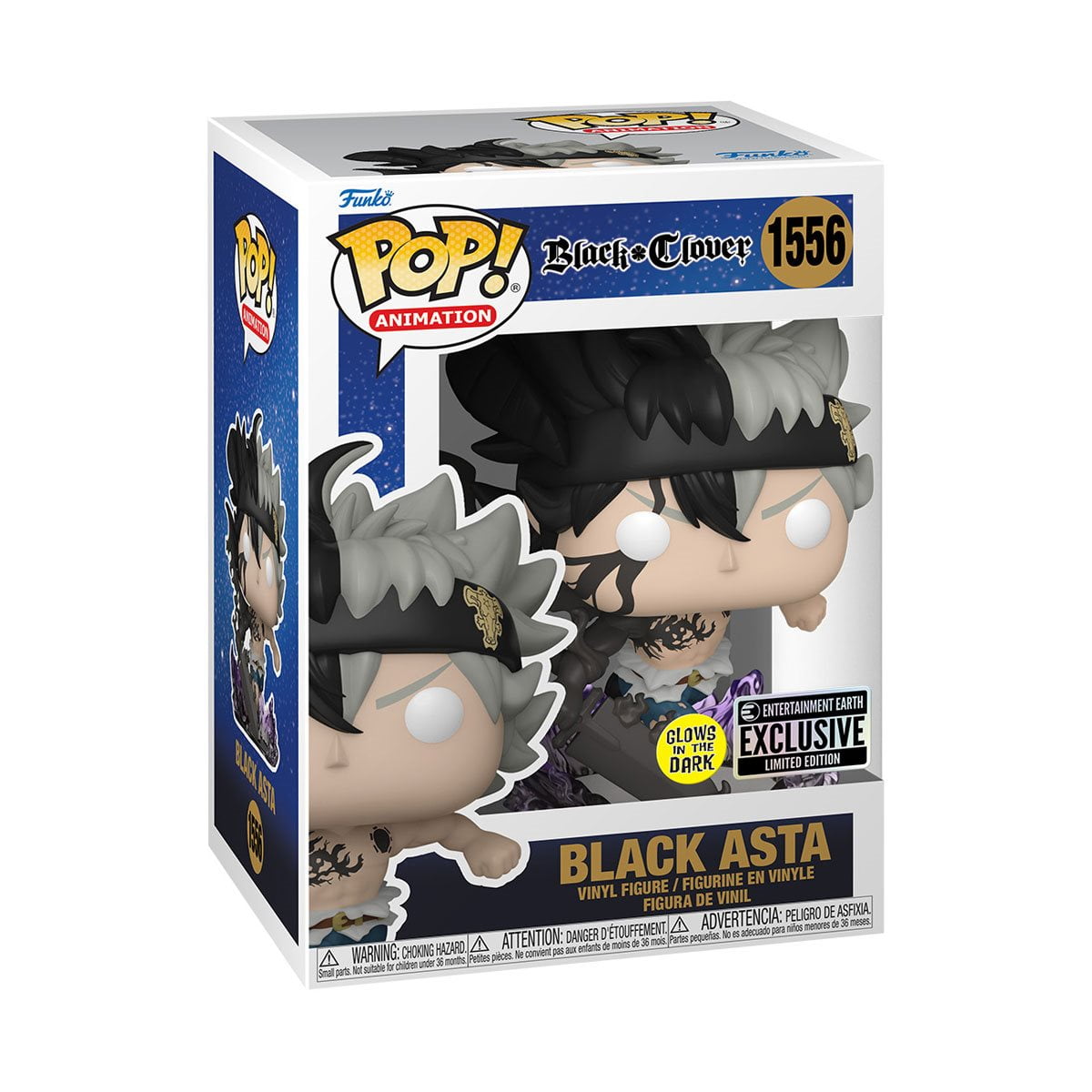 Funko Pop! Black Clover Black Asta Glow-in-the-Dark Funko #1556 EE Exclusive