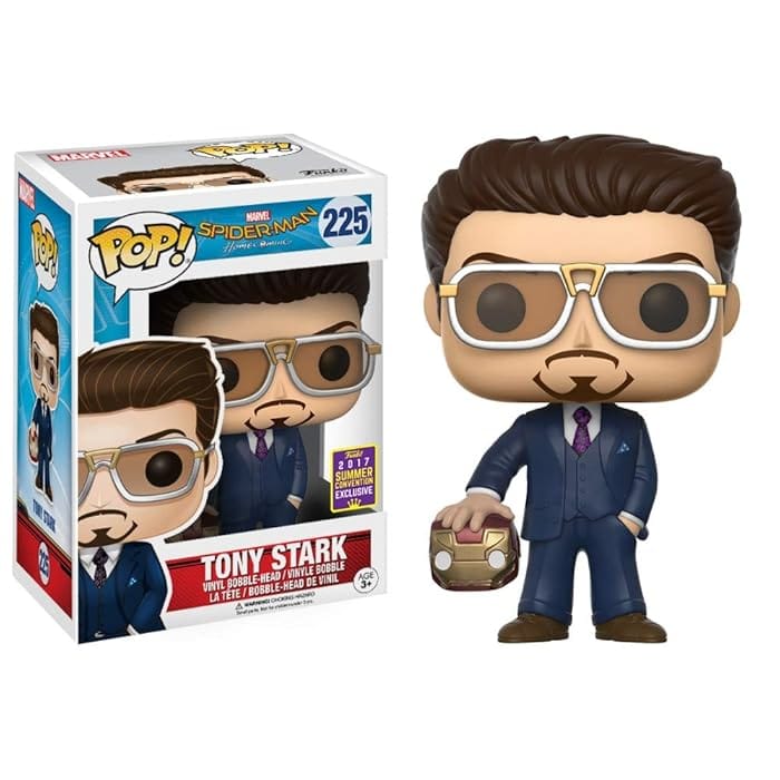 FUNKO POP MARVEL SPIDER-MAN HOMECOMING #225 TONY STARK (2017 SDCC/SCE) VINYL