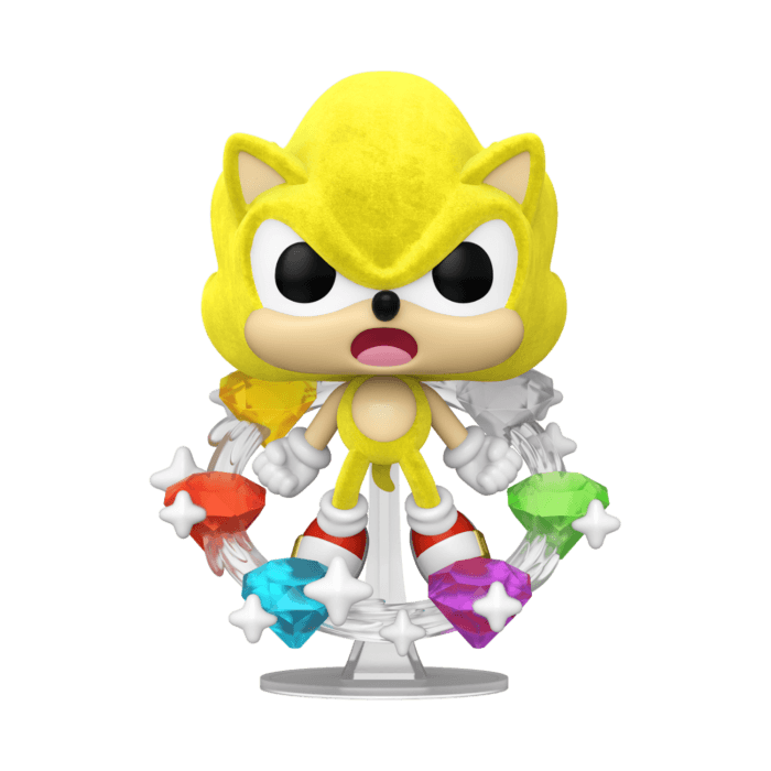 Sonic the Hedgehog: Super Sonic with Chaos Emeralds - Flocked Funko Pop